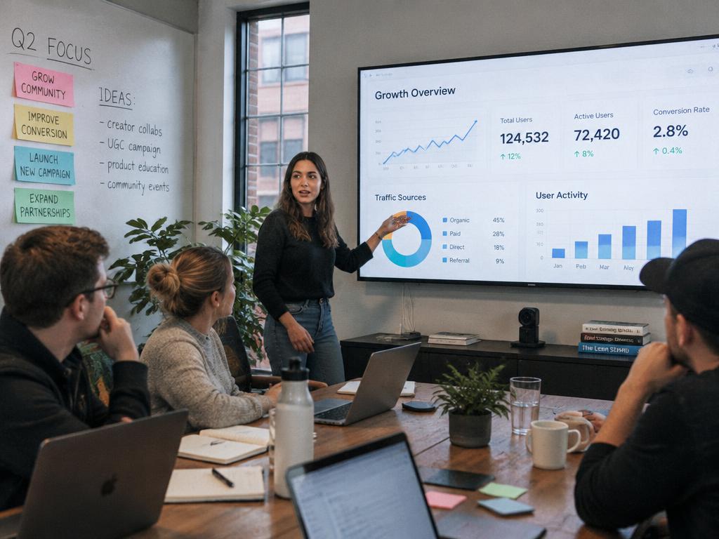Het team Growth aan het werk